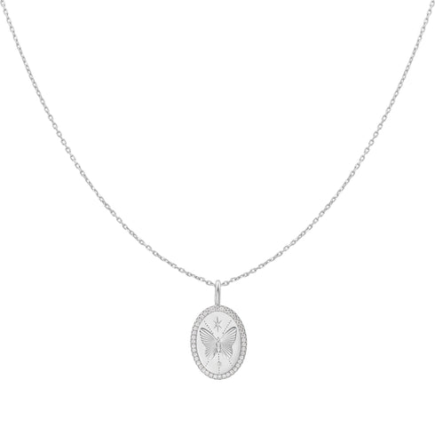 Silver Butterfly Pendant Necklace